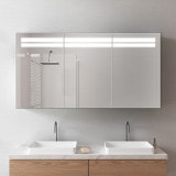 Beleuchtete Bad-Spiegelschrank van zwart aluminium - Mosel/Zwart Beleuchtete Bad-Spiegelschrank van zwart aluminium - Mosel/Zwart