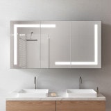 LED Badkamerspiegelkast van aluminium - Rijn/Zwart LED Badkamerspiegelkast van aluminium - Rijn/Zwart
