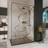 Glazen scheidingswand douche met kleurendruk FRAME CHAOS Glazen scheidingswand douche met kleurendruk FRAME CHAOS