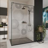 Glazen scheidingswand douche met kleurendruk FRAME CIRCLE Glazen scheidingswand douche met kleurendruk FRAME CIRCLE
