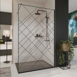 Glazen scheidingswand douche met kleurendruk FRAME CROSSLINE Glazen scheidingswand douche met kleurendruk FRAME CROSSLINE