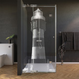 Glas Douchecabine Deur zijdelings met motief VUURTOREN 1/210