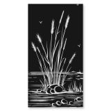 Douchecabine glazen hoekinstap met motief RIET 209