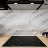 Keuken spatwand ESG glas 6mm met keramische kleurenprint MARMOR WIT 1