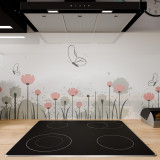 Keuken spatwand ESG glas 6mm met keramische kleurenprint MOHN 1