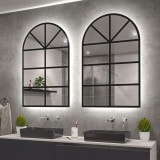LED-spiegelboogvenster zwart gelakt F651L4BTL LED-spiegelboogvenster zwart gelakt F651L4BTL