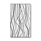 Glazen scheidingswand douche Satinato met zwarte opdruk FRAME FLORA 1