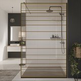 Glazen scheidingswand douche met kleurendruk FRAME FORRADO 1