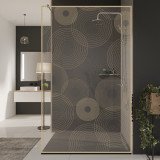 Glazen scheidingswand douche met kleurendruk FRAME CIRCLE Glazen scheidingswand douche met kleurendruk FRAME CIRCLE