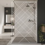 Glazen scheidingswand douche met kleurendruk FRAME CROSSLINE Glazen scheidingswand douche met kleurendruk FRAME CROSSLINE
