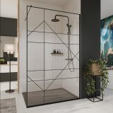 Glazen scheidingswand douche met kleurendruk FRAME RAUTE Glazen scheidingswand douche met kleurendruk FRAME RAUTE