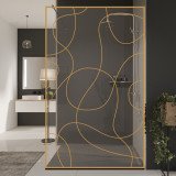 Glazen scheidingswand douche met kleurendruk FRAME SCRIBBLE