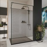 Glazen scheidingswand douche met kleurendruk FRAME SQUARES 2 Glazen scheidingswand douche met kleurendruk FRAME SQUARES 2