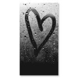 Glas douchecabine deur met zijpaneel met motief HART 210