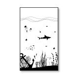 Glazen scheidingswand douche met kleurendruk FRAME UNDERWATER