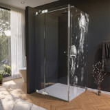 Glasdouchecabine deur met motief KWALLEN 210 aan de zijkant