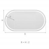 LED badkamerspiegel afgerond F605L4K