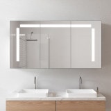 Zwarte LED badkamerspiegelkast van aluminium - Oker/Zwart Zwarte LED badkamerspiegelkast van aluminium - Oker/Zwart