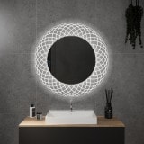 Ronde LED spiegel met glazen omlijsting Lisandra 1 Ronde LED spiegel met glazen omlijsting Lisandra 1