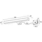 VERONICA 2 S4 LED spiegelarmatuur, 30 cm, 8W, chroom, IP44 by Ebir