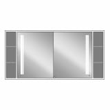 LED-spiegelkast met schuifdeuren en legplanken - Aland 2