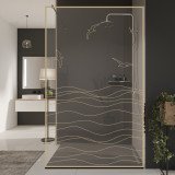 Glazen scheidingswand douche met kleurendruk FRAME MEER 3 Glazen scheidingswand douche met kleurendruk FRAME MEER 3