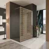 Glazen scheidingswand douche met kleurendruk FRAME MEMPHIS 2 Glazen scheidingswand douche met kleurendruk FRAME MEMPHIS 2
