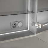 Verlichte badkamerspiegelkast in aluminium - Mosel
