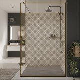 Glazen scheidingswand douche met kleurendruk FRAME SQUARES 2 Glazen scheidingswand douche met kleurendruk FRAME SQUARES 2