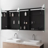 Beleuchtete Bad-Spiegelschrank van zwart aluminium - Mosel/Zwart Beleuchtete Bad-Spiegelschrank van zwart aluminium - Mosel/Zwart