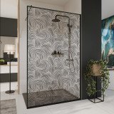Glazen scheidingswand douche met kleurendruk FRAME VORTEX Glazen scheidingswand douche met kleurendruk FRAME VORTEX