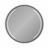 Verlichte ronde spiegel met lijst zwart ELARA 2