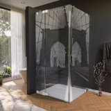 Glas douchecabine deur aan de zijkant met motief BROOKLYN BRIDGE 210