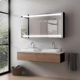 LED Spiegelkast van aluminium - Donau/Zwart LED Spiegelkast van aluminium - Donau/Zwart