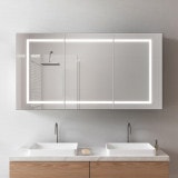 Zwarte aluminium badkamerspiegelkast met verlichting - Neckar/Zwart Zwarte aluminium badkamerspiegelkast met verlichting - Neckar/Zwart