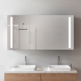 Zwarte aluminium spiegelkast met verlichting - Lech/Zwart Zwarte aluminium spiegelkast met verlichting - Lech/Zwart
