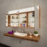 Spiegelkast voor badkamer, dubbele spiegel - MADRID