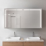LED badkamerkast van zwart aluminium met spiegel - Ahr/Zwart LED badkamerkast van zwart aluminium met spiegel - Ahr/Zwart