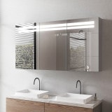 Verlichte badkamerspiegelkast in aluminium - Mosel