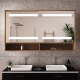 Verlichte badkamerspiegelkast met schuifdeuren - Gera 3