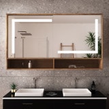 Verlichte badkamerspiegelkast met schuifdeuren - Peene 3