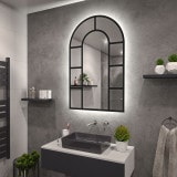 LED-spiegel in boegraamoptiek zwart gelakt F655L4BTL LED-spiegel in boegraamoptiek zwart gelakt F655L4BTL