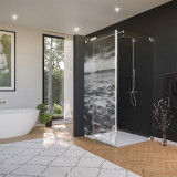 Glas Douche cabine deur zijdelings met motief ZEE 1/210