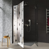 Douche cabine glas hoekinstap met motief DRUPPEL 1/209