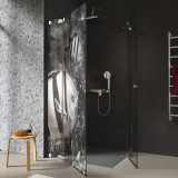 Douche cabine glas hoekinstap met motief VISSEN 2/209