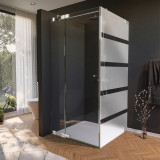 Glasdouchecabine met strepen, deur aan de zijkant AREA 3/210