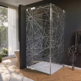 Glasdouchecabine deur aan de zijkant met decor DESIGN 2/210