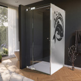 Glas douchecabine deur aan de zijkant met vismotief 1/210