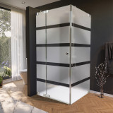 Glasdouchecabine met strepen, deur aan de zijkant AREA 3/210