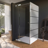 Glas douchecabine met decor, deur aan de zijkant AREA 6/210